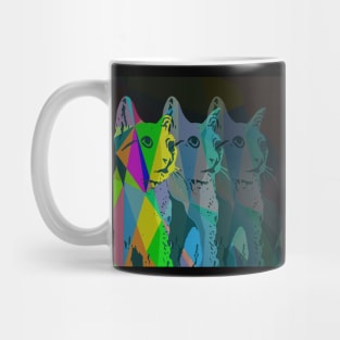 Cat Geometric that has been sketched and then made a low poly detail Mug